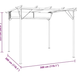 Maison Exclusive - Pergola avec toit rétractable blanc crème 3 x 3 m acier Discount