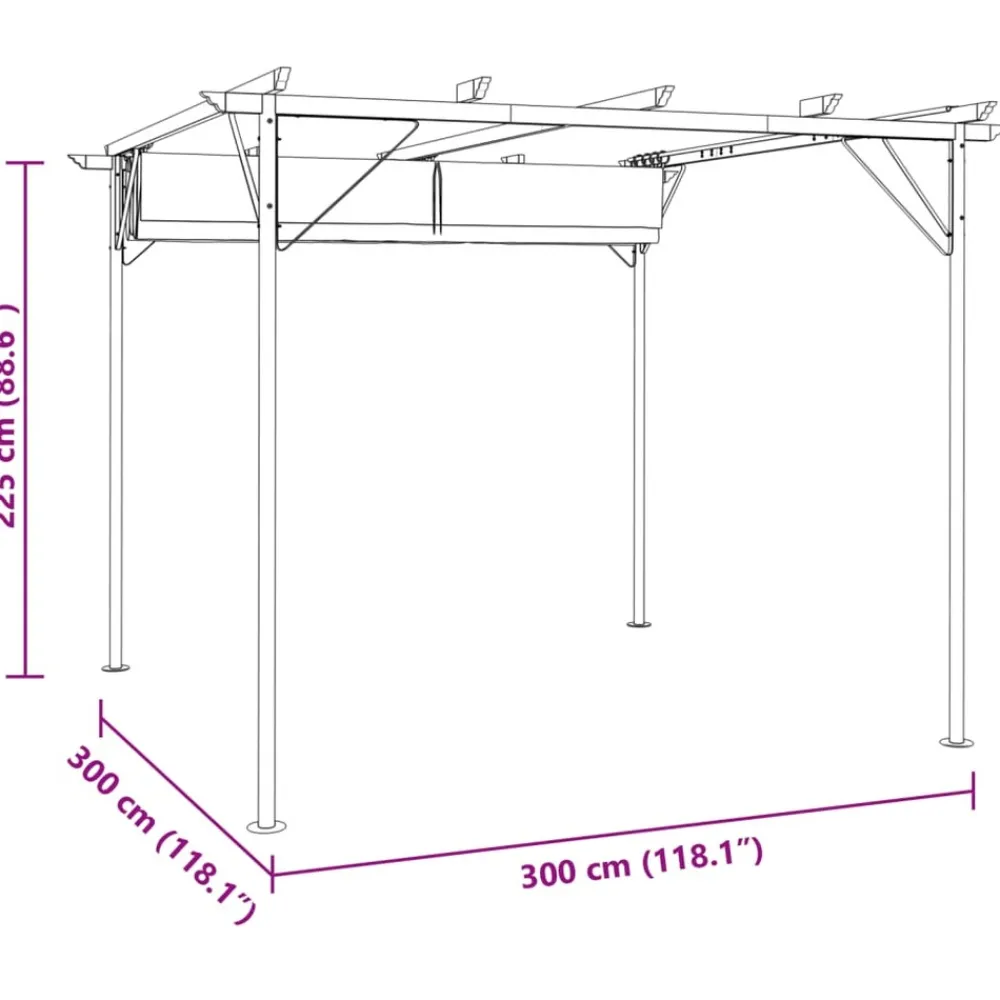 Maison Exclusive - Pergola avec toit rétractable blanc crème 3 x 3 m acier Discount