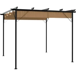 Maison Exclusive - Pergola avec toit rétractable taupe 3x3 m acier 180 g/m² Clearance