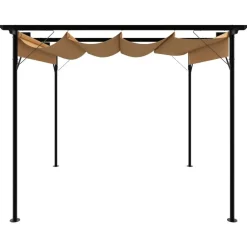 Maison Exclusive - Pergola avec toit rétractable taupe 3x3 m acier 180 g/m² Clearance