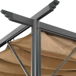 Maison Exclusive - Pergola avec toit rétractable taupe 3x3 m acier 180 g/m² Clearance