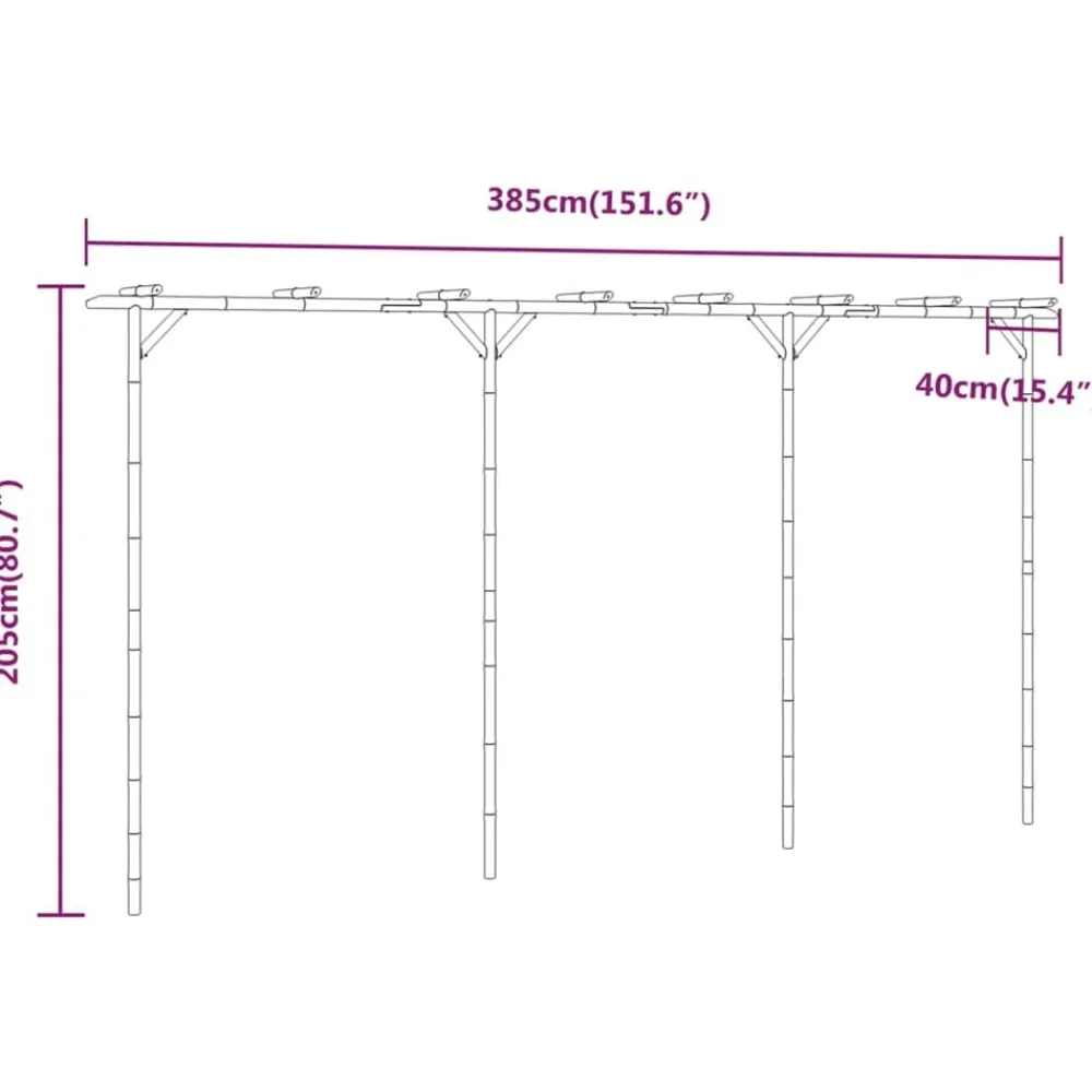 Maison Exclusive - Pergola bambou 385x40x205 cm Discount