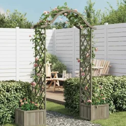 Maison Exclusive - Pergola de jardin avec jardinière gris bois pin massif Online
