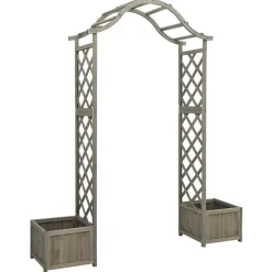 Maison Exclusive - Pergola de jardin avec jardinière gris bois pin massif Online