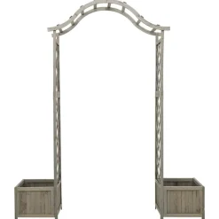 Maison Exclusive - Pergola de jardin avec jardinière gris bois pin massif Online