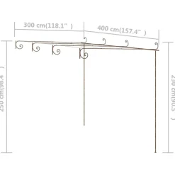 Maison Exclusive Pergolas, Tonnelles, Barnums | - Pergola de jardin marron antique 4x3x2,5 m fer