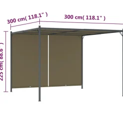 Maison Exclusive - Pergola de jardin avec auvent rétractable 3x3 m taupe 180 g/m²