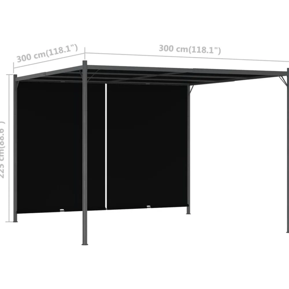 Maison Exclusive - Pergola de jardin avec toit rétractable 3x3 m anthracite Clearance