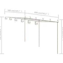 Maison Exclusive - Pergola de jardin marron antique 6x3x2,5 m fer Online