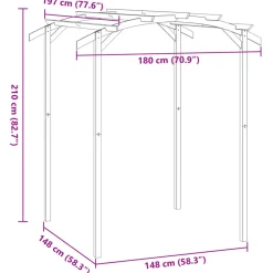 Maison Exclusive - Pergola de jardin 180x197x210 cm bois de pin imprégné Discount