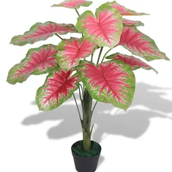 Maison Exclusive - Plante artificielle avec pot caladium 85 cm vert et rouge Discount