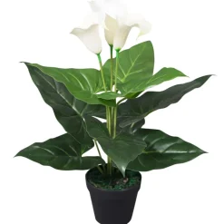 Maison Exclusive - Plante artificielle avec pot lis calla 45 cm blanc Outlet