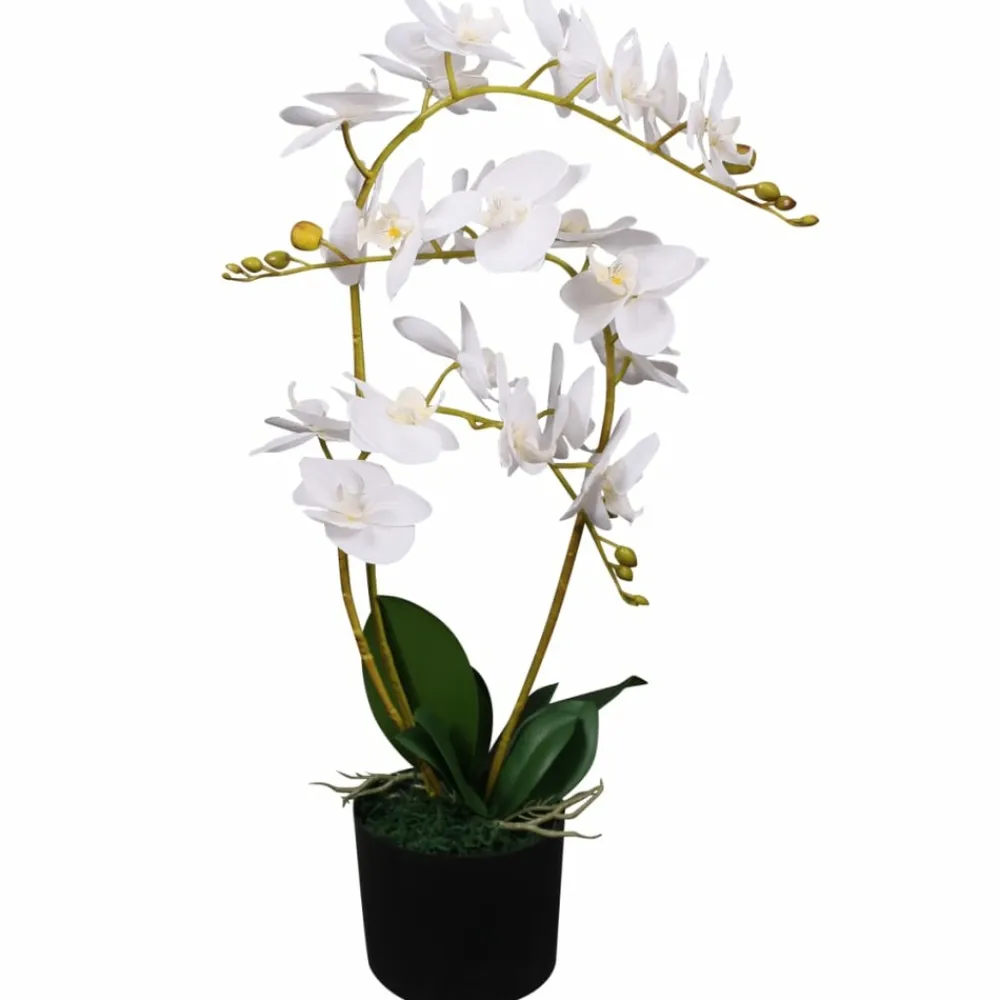 Maison Exclusive Plantes Artificielles | - Plante artificielle avec pot orchidée 65 cm blanc