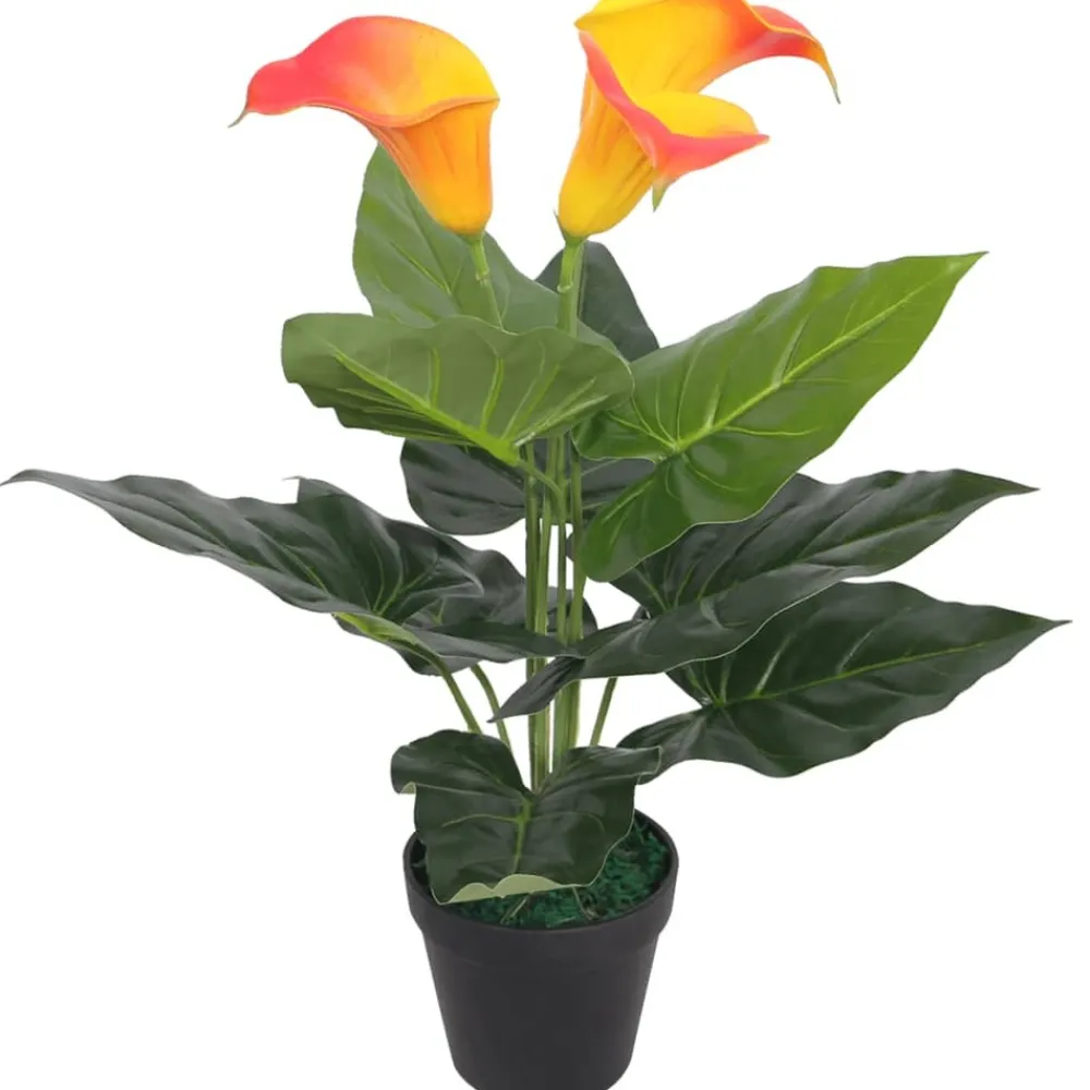 Maison Exclusive - Plante artificielle avec pot lis calla 45 cm rouge et jaune Best