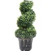 Maison Exclusive Plantes Artificielles | - Plante de buis artificiel en spirale avec pot vert 59 cm