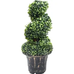 Maison Exclusive Plantes Artificielles | - Plante de buis artificiel en spirale avec pot vert 59 cm