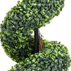 Maison Exclusive Plantes Artificielles | - Plante de buis artificiel en spirale avec pot vert 59 cm