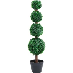 Maison Exclusive - Plante de buis artificiel avec pot forme de boule vert 90 cm Outlet