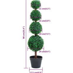 Maison Exclusive - Plante de buis artificiel avec pot forme de boule vert 90 cm Outlet