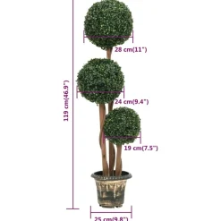 Maison Exclusive - Plante de buis artificiel avec pot forme de boule vert 119 cm Online