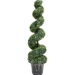 Maison Exclusive Plantes Artificielles | - Plante de buis artificiel en spirale avec pot vert 117 cm