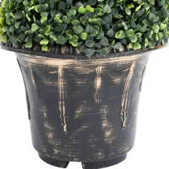 Maison Exclusive Plantes Artificielles | - Plante de buis artificiel en spirale avec pot vert 117 cm