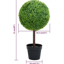 Maison Exclusive Plantes Artificielles | - Plante de buis artificiel avec pot forme de boule vert 71 cm