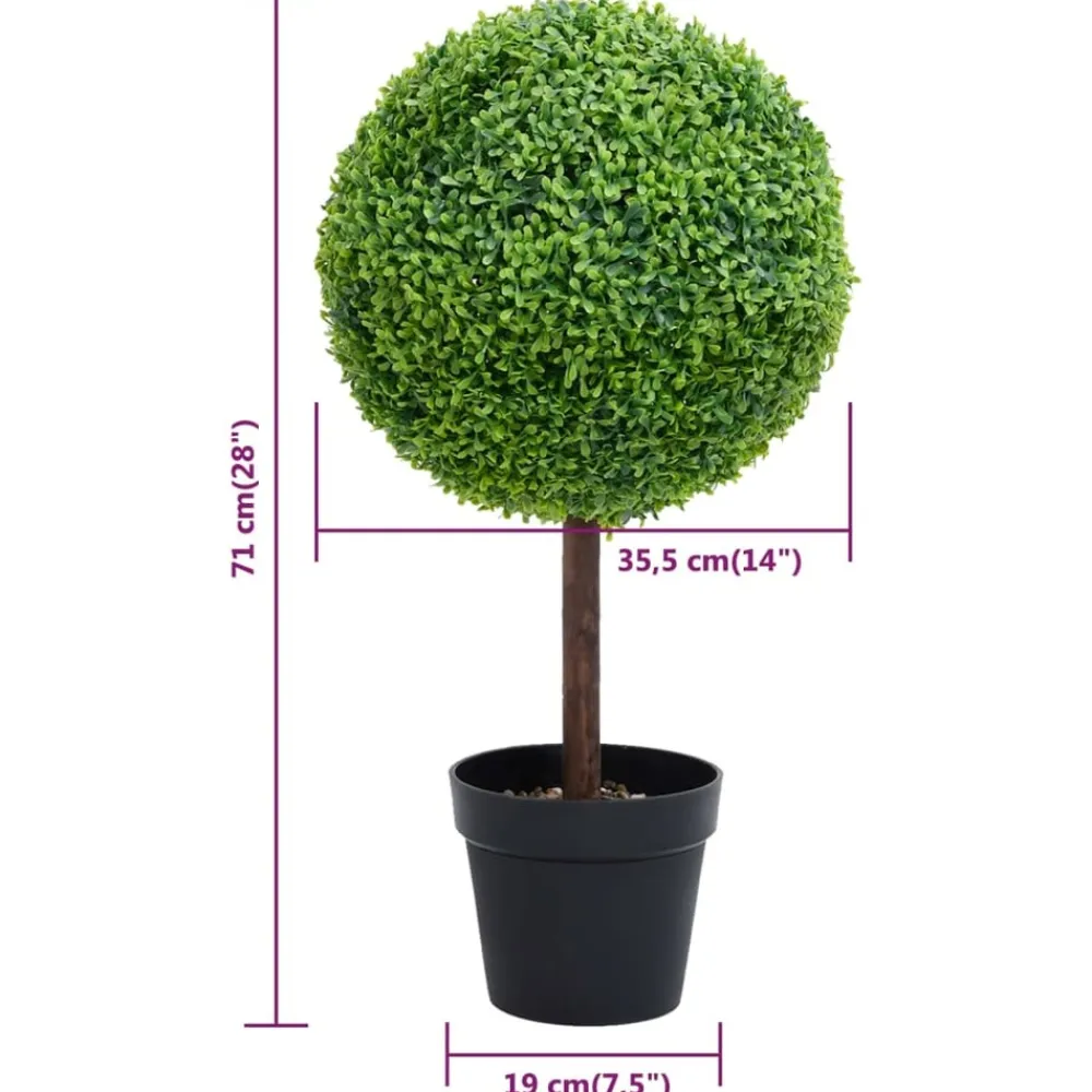 Maison Exclusive Plantes Artificielles | - Plante de buis artificiel avec pot forme de boule vert 71 cm