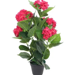 Maison Exclusive - Plante hortensia artificielle avec pot 60 cm rouge Outlet
