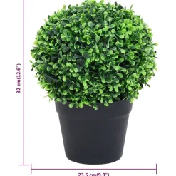 Maison Exclusive - Plantes de buis artificiel 2 pcs avec pots boule vert 32 cm Online