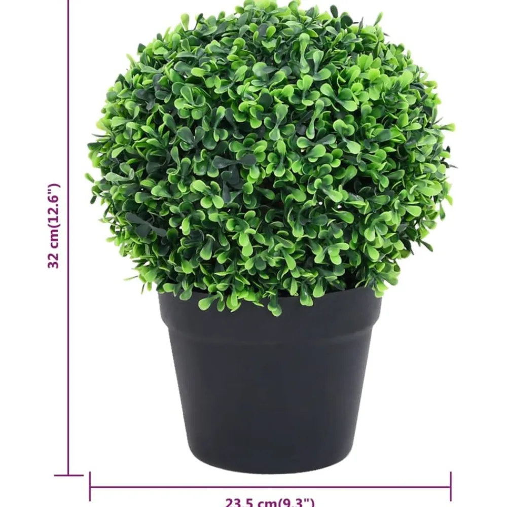 Maison Exclusive - Plantes de buis artificiel 2 pcs avec pots boule vert 32 cm Online