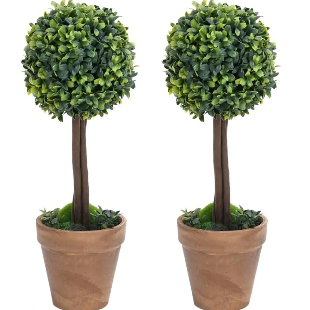 Maison Exclusive - Plantes de buis artificiel 2 pcs avec pots boule vert 41 cm New