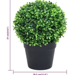 Maison Exclusive - Plantes de buis artificiel 2 pcs avec pots boule vert 37 cm Sale