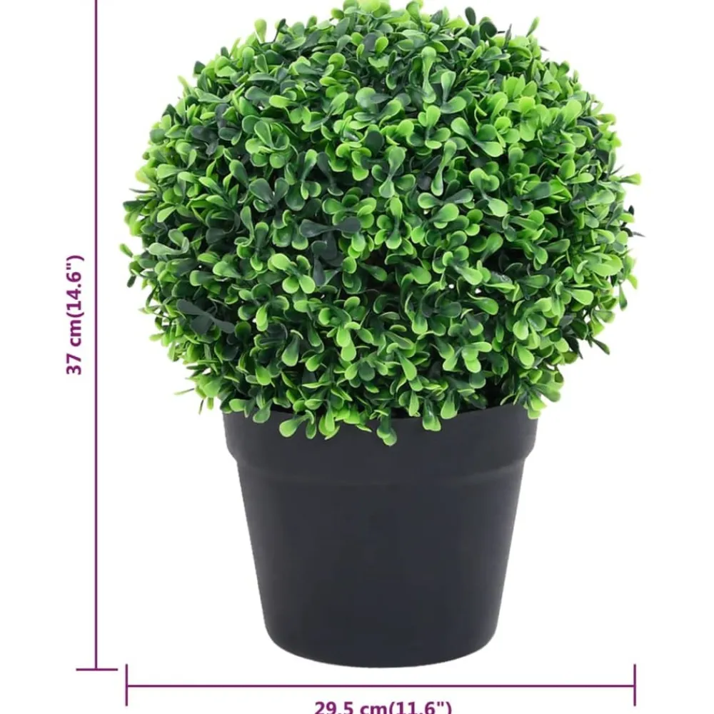 Maison Exclusive - Plantes de buis artificiel 2 pcs avec pots boule vert 37 cm Sale