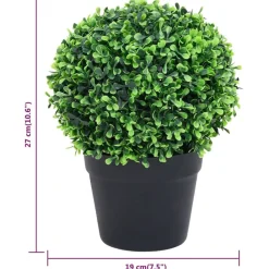 Maison Exclusive Plantes Artificielles | - Plantes de buis artificiel 2 pcs avec pots boule vert 27 cm