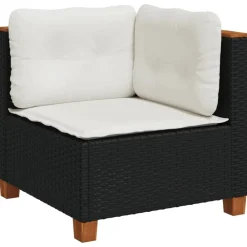 Maison Exclusive Salons De Jardin | - Salon de jardin 9 pcs avec coussins noir résine tressée
