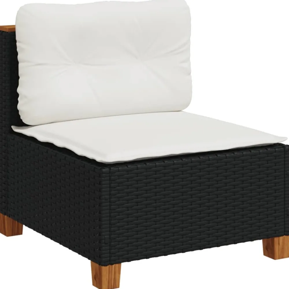Maison Exclusive Salons De Jardin | - Salon de jardin 9 pcs avec coussins noir résine tressée