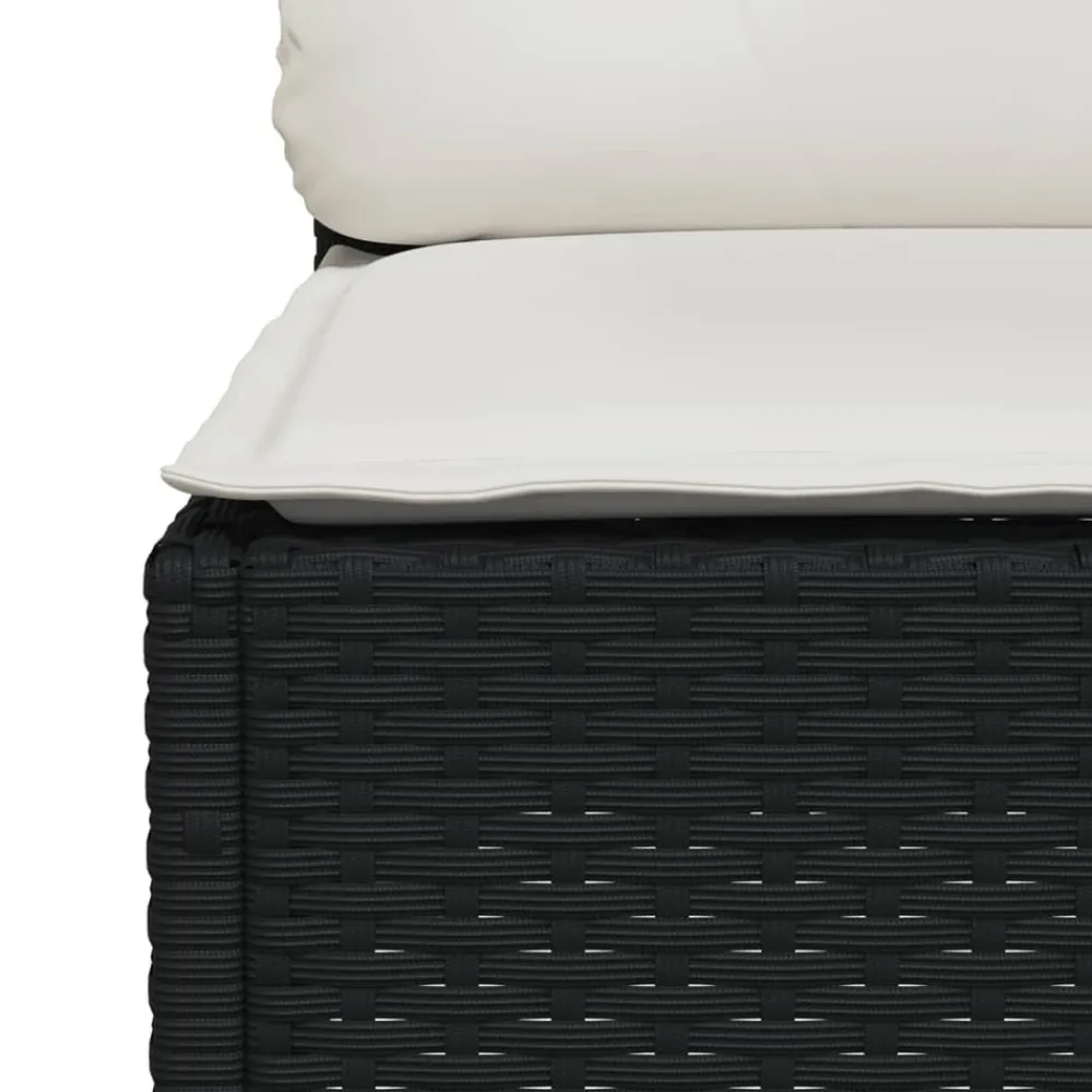 Maison Exclusive Salons De Jardin | - Salon de jardin 9 pcs avec coussins noir résine tressée