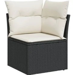 Maison Exclusive Salons De Jardin | - Salon de jardin 6 pcs avec coussins noir résine tressée