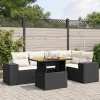 Maison Exclusive - Salon de jardin 6 pcs avec coussins noir résine tressée