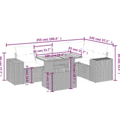 Maison Exclusive - Salon de jardin 6 pcs avec coussins noir résine tressée