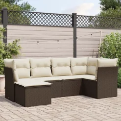 Maison Exclusive - Salon de jardin avec coussins 6 pcs marron résine tressée Online