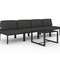 Maison Exclusive - Salon de jardin 5 pcs avec coussins aluminium anthracite New