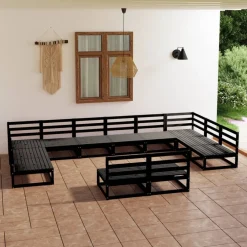 Maison Exclusive - Salon de jardin 12 pcs bois de pin massif Outlet
