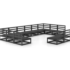Maison Exclusive - Salon de jardin 12 pcs bois de pin massif Outlet