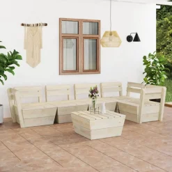 Maison Exclusive - Salon de jardin palette 6 pcs bois d'épicéa imprégné Best