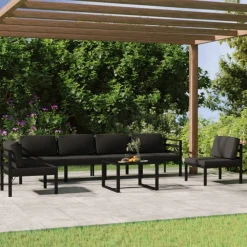 Maison Exclusive Salons De Jardin | - Salon de jardin 4 pcs avec coussins bois d'acacia solide