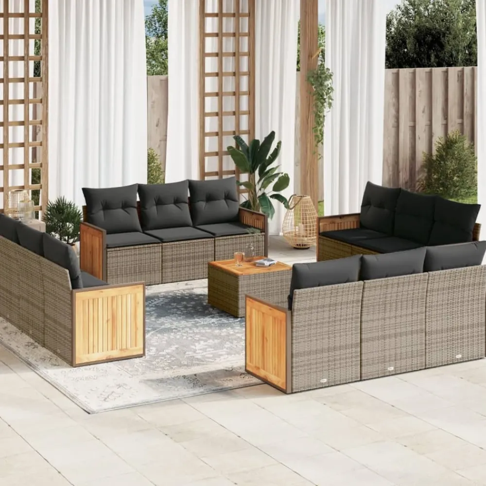 Maison Exclusive Salons De Jardin | - Salon de jardin 9 pcs avec coussins aluminium anthracite