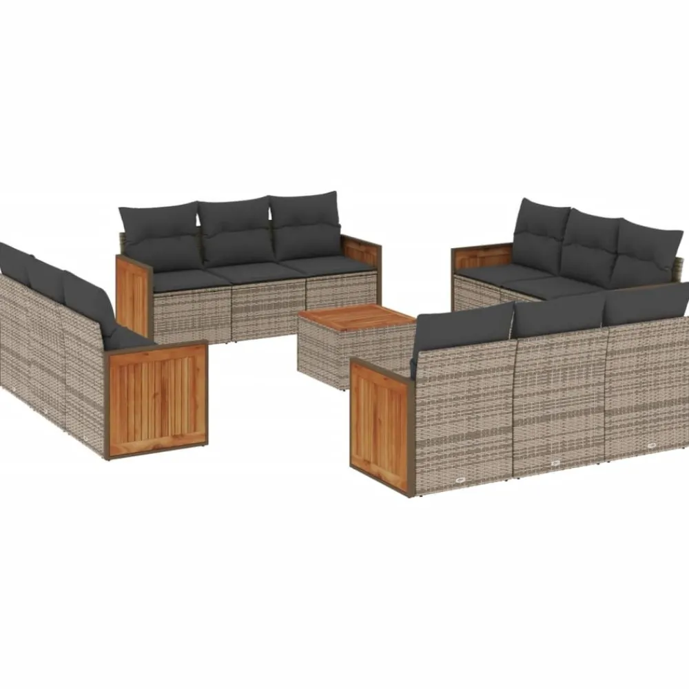 Maison Exclusive Salons De Jardin | - Salon de jardin 9 pcs avec coussins aluminium anthracite