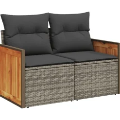 Maison Exclusive Salons De Jardin | - Salon de jardin 9 pcs avec coussins aluminium anthracite